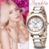 Liger/SUNKTA Explosive Ceramic Ladies Watch Exquisite High-end Watch Waterproof Watch