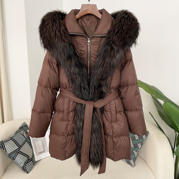 Hooded down jacket women's fox fur collar - Image 17