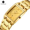 Fully Automatic Non-Mechanical Square Men's Steel Band Quartz Watch Waterproof Watch - obrazek 2