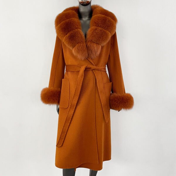 Double sided wavy woolen coat with extended temperament woolen coat – Image 17