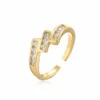 Gold Color Copper Wedding Jewelry Female Luxury Open Design Finger Ring Adjustable - Зображення 7
