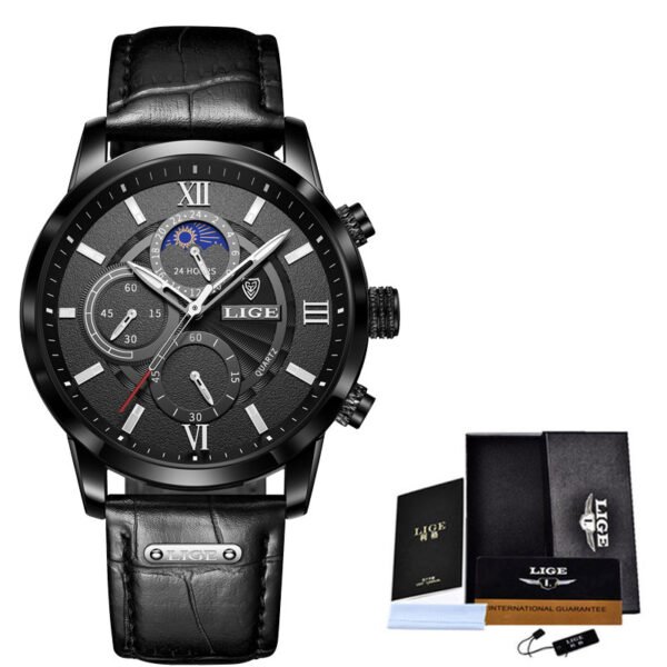 Lige New Quartz Watch Quartz Multifunction Chronograph Waterproof Watch - Image 9