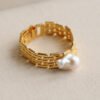 Wide chain Baroque pearl bracelet for women, European and American ins retro fashion trend watch chain, freshwater pearl bracelet - obrazek 2