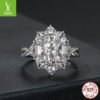 Silver Charm Super Flash Two Carat Moissand Diamond Ring Proposal Ring Noble Luxury Luxury Luxury Sense s925 Pure Silver Ring - immagine 4