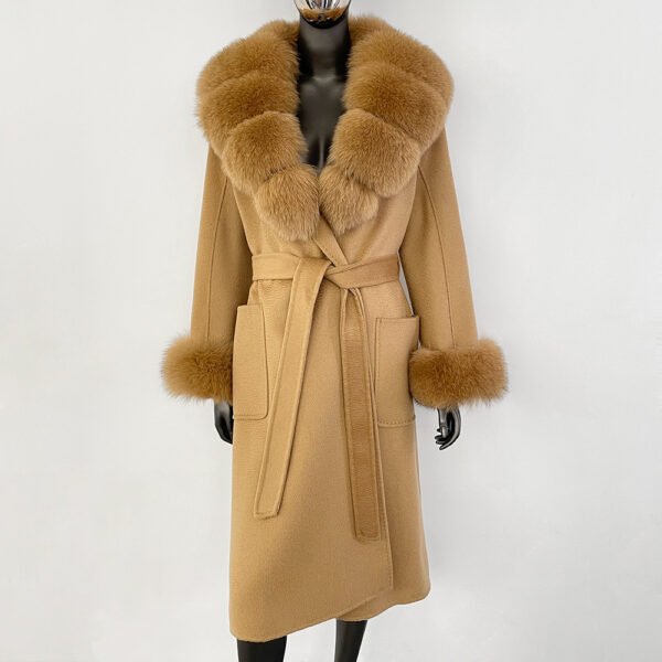Double sided wavy woolen coat with extended temperament woolen coat – Image 2