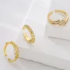 Gold Color Copper Wedding Jewelry Female Luxury Open Design Finger Ring Adjustable
