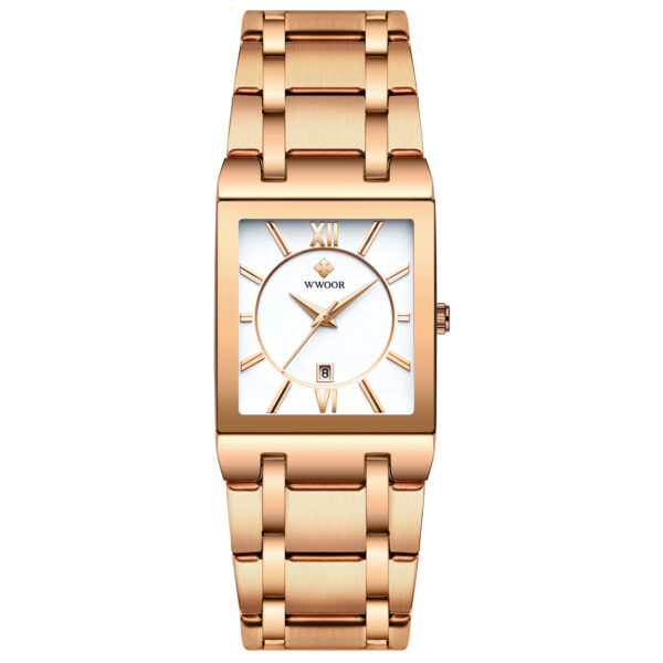 Fully Automatic Non-Mechanical Square Men's Steel Band Quartz Watch Waterproof Watch - Image 12