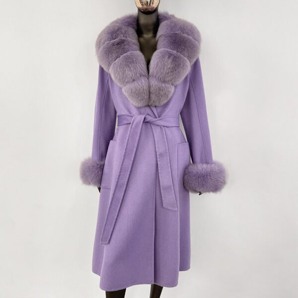 Double sided wavy woolen coat with extended temperament woolen coat – Image 15