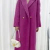 Fashion Wool Long Jackets Women Notched Collar Double Breasted Solid Color Coat  Winter - Image 5