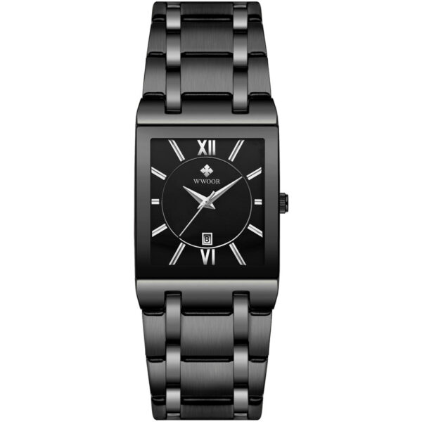 Fully Automatic Non-Mechanical Square Men's Steel Band Quartz Watch Waterproof Watch - Image 6