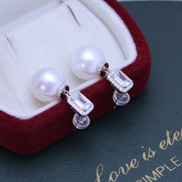 Water White Perfect Circle Strong Light Almost Flawless Pearl Ear Studs - Зображення 10