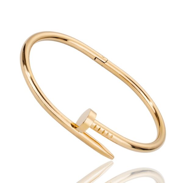 ⁦Diamond titanium steel bracelet for women, light luxury, non fading card home nail bracelet⁩ – תמונה ⁦6⁩