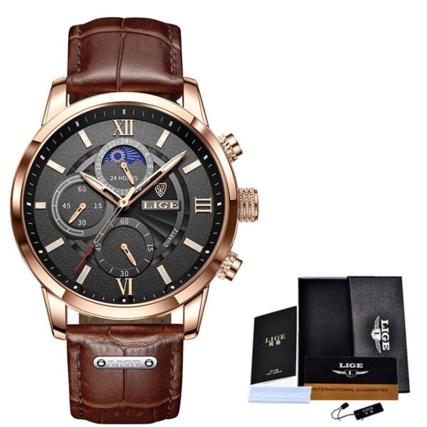 Lige New Quartz Watch Quartz Multifunction Chronograph Waterproof Watch - Image 6