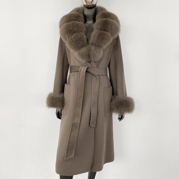 Double sided wavy woolen coat with extended temperament woolen coat – Image 12