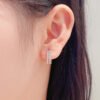 18K White Gold Natural Diamond Earrings - immagine 2