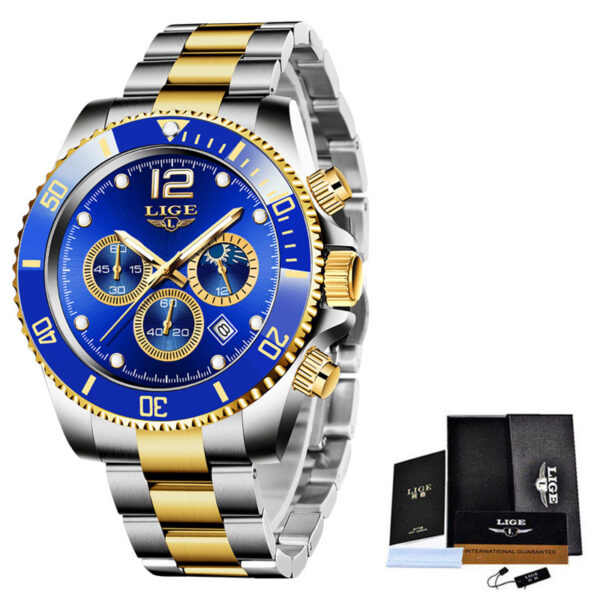 New Quartz Watch Men's Sports Waterproof Watch Multifunctional Chronograph - 画像 (5)