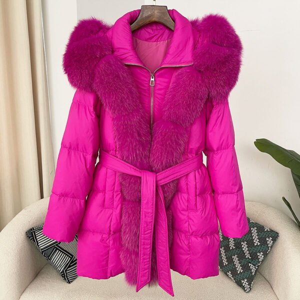 Hooded down jacket women's fox fur collar - Image 28