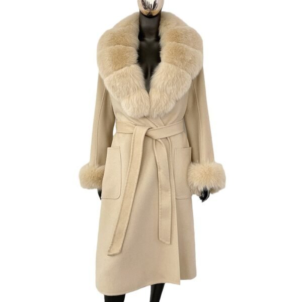 Double sided wavy woolen coat with extended temperament woolen coat – Image 5