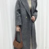 Fashion Wool Long Jackets Women Notched Collar Double Breasted Solid Color Coat  Winter - Image 8