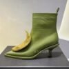 Pointed Head Side Zipper Short Boots Women's New Cat Heel Boots Short Chelsea Boots - Image 2