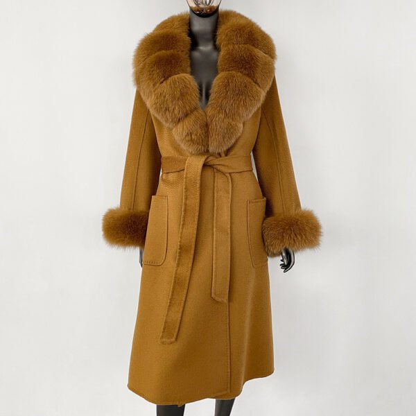 Double sided wavy woolen coat with extended temperament woolen coat – Image 10