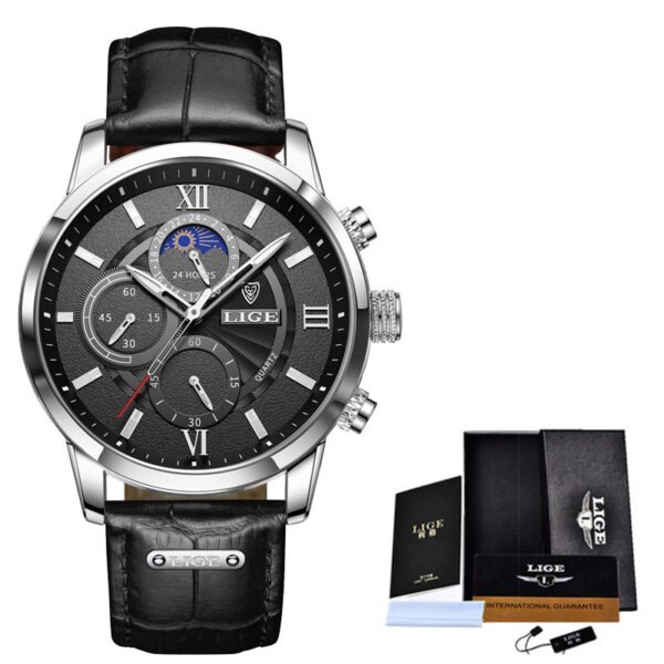 Lige New Quartz Watch Quartz Multifunction Chronograph Waterproof Watch - Image 7