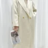 Fashion Wool Long Jackets Women Notched Collar Double Breasted Solid Color Coat  Winter - Image 2