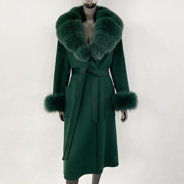 Double sided wavy woolen coat with extended temperament woolen coat – Image 20