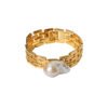 Wide chain Baroque pearl bracelet for women, European and American ins retro fashion trend watch chain, freshwater pearl bracelet - obrazek 5