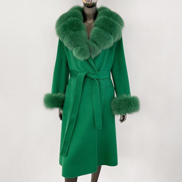 Double sided wavy woolen coat with extended temperament woolen coat – Image 19