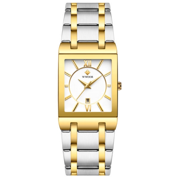 Fully Automatic Non-Mechanical Square Men's Steel Band Quartz Watch Waterproof Watch - Image 10