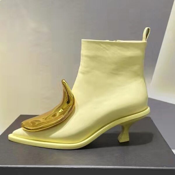 Pointed Head Side Zipper Short Boots Women's New Cat Heel Boots Short Chelsea Boots - Зображення 30