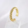 Gold Color Copper Wedding Jewelry Female Luxury Open Design Finger Ring Adjustable - Зображення 3