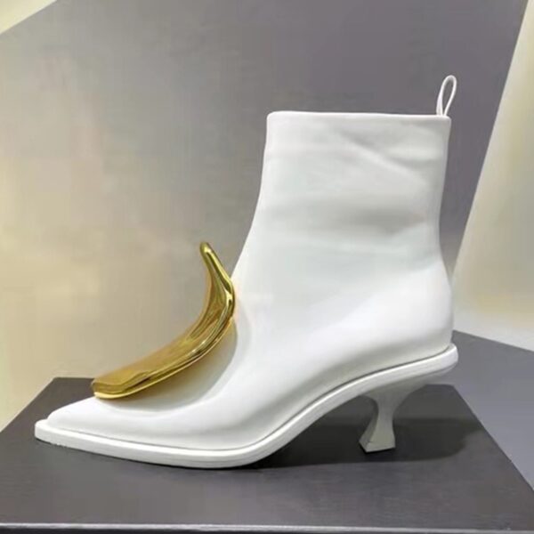 Pointed Head Side Zipper Short Boots Women's New Cat Heel Boots Short Chelsea Boots - Зображення 19
