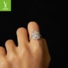 Silver Charm Super Flash Two Carat Moissand Diamond Ring Proposal Ring Noble Luxury Luxury Luxury Sense s925 Pure Silver Ring - immagine 2