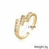 Gold Color Copper Wedding Jewelry Female Luxury Open Design Finger Ring Adjustable - Зображення 5
