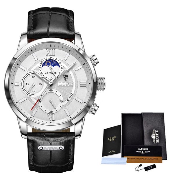 Lige New Quartz Watch Quartz Multifunction Chronograph Waterproof Watch - Image 8