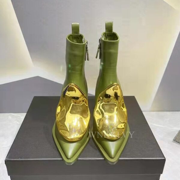 Pointed Head Side Zipper Short Boots Women's New Cat Heel Boots Short Chelsea Boots - Зображення 5