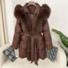 Hooded down jacket women's fox fur collar - Image 24