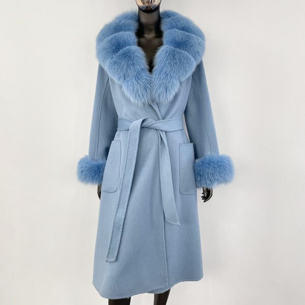 Double sided wavy woolen coat with extended temperament woolen coat – Image 14