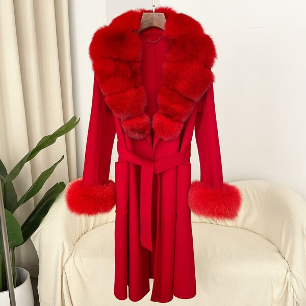Double sided wavy woolen coat with extended temperament woolen coat – Image 22