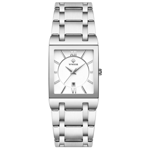 Fully Automatic Non-Mechanical Square Men's Steel Band Quartz Watch Waterproof Watch - Image 7