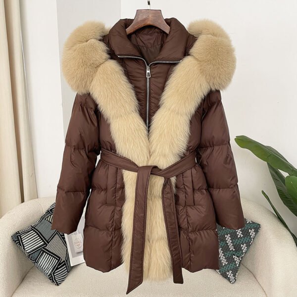Hooded down jacket women's fox fur collar - Image 26
