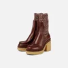Woman‘s  New Genuine Leather Ankle Platform Round Toe Square heel British Style Weave Slip On Modern Boots - Image 2