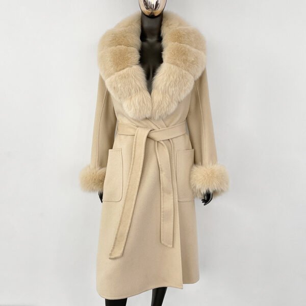 Double sided wavy woolen coat with extended temperament woolen coat – Image 11