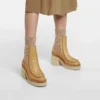 Woman‘s  New Genuine Leather Ankle Platform Round Toe Square heel British Style Weave Slip On Modern Boots - Image 3