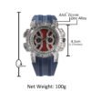 Gu Meng New Men's Watch Hip-Hop Tape Color Shell Quartz Watch Fashion Diamond-Encrusted Large Dial Watch - Afbeelding 2