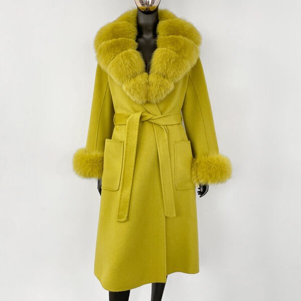Double sided wavy woolen coat with extended temperament woolen coat – Image 9