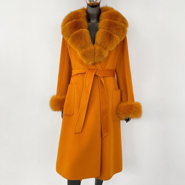 Double sided wavy woolen coat with extended temperament woolen coat – Image 8