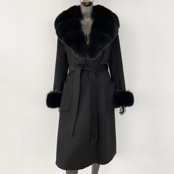 Double sided wavy woolen coat with extended temperament woolen coat – Image 4